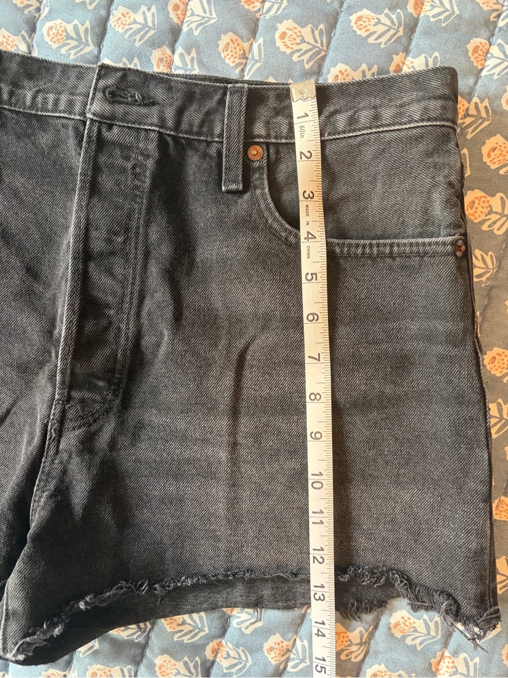 RE/DONE The Breezy Short Washed Black Size 31 Button Fly Denim Shorts - Picture 9 of 11